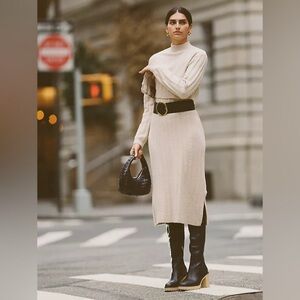 Anthropologie Current Air Cream Textured Knit Sweater